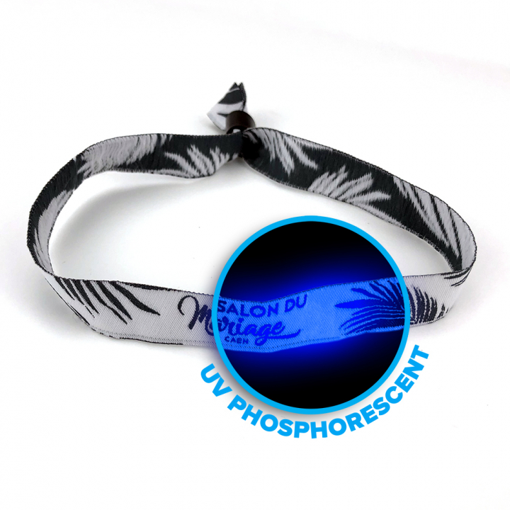 Pulsera de tela personalizada fluorescente 15mm