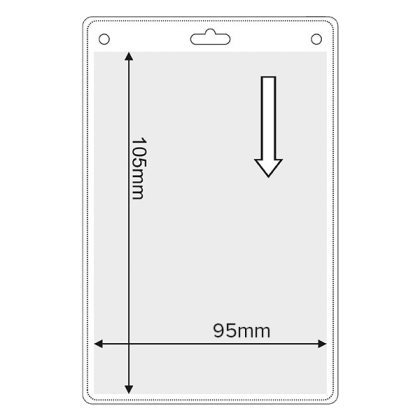 Porta acreditaciones vertical 95 x 105 mm