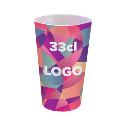 Vasos de 33 cl con impresión en color