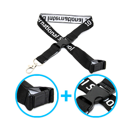 Lanyards bordados  + clip de seguridad y clip desmontable