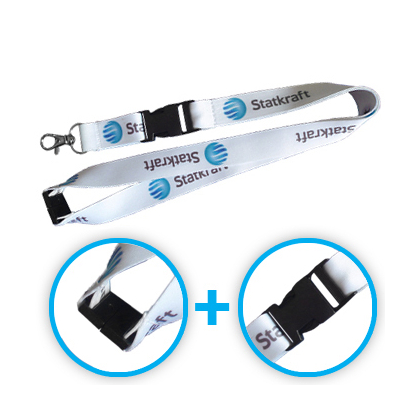 Lanyard poliester satinado + clip de seguridad y clip desmontable