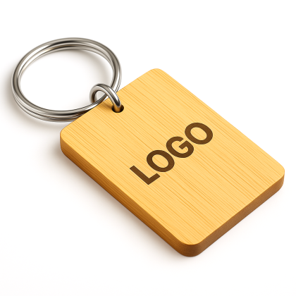 Llavero rectangular de madera grabado