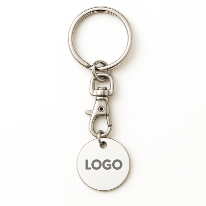 Llavero con ficha metálica personalizada