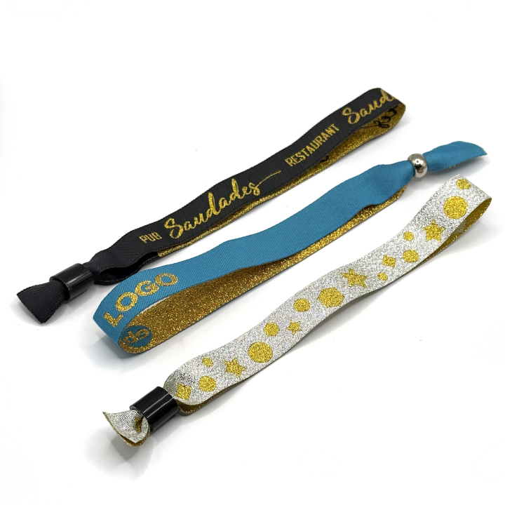 Pulsera bordada oro o plata personalizada