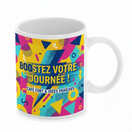 Taza de cerámica blanca personalizada 350ml para empresas