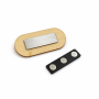 Identificador personal ovalado de madera con imán (70x30 mm)