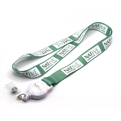 Lanyard personalizado con portacredenciales retráctil