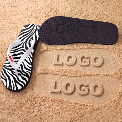 Chanclas negras o blancas personalizadas con impresión y grabado en la suela
