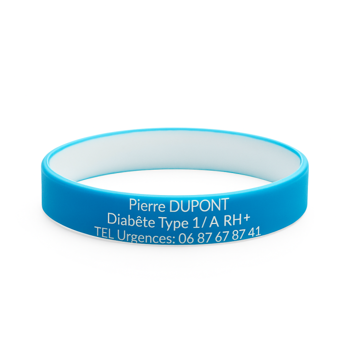 Pulsera de identificación médica de silicona para adultos